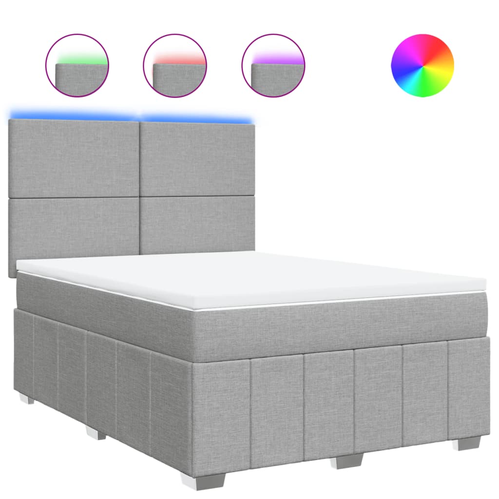 Giroletto a Molle con Materasso Grigio Chiaro 160x200cm Tessuto - homemem39