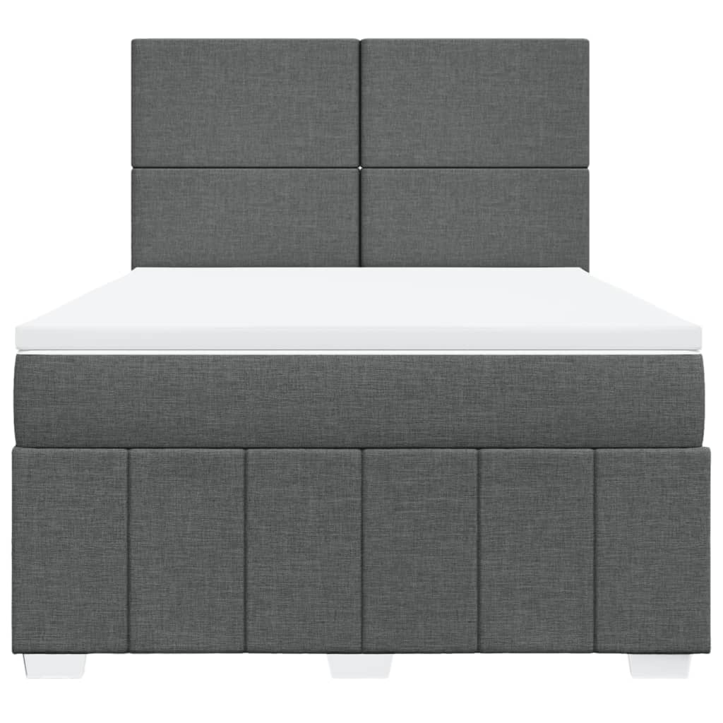 Giroletto a Molle con Materasso Grigio Scuro 160x200 cm Tessuto