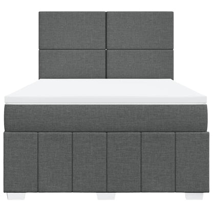 Giroletto a Molle con Materasso Grigio Scuro 160x200 cm Tessuto