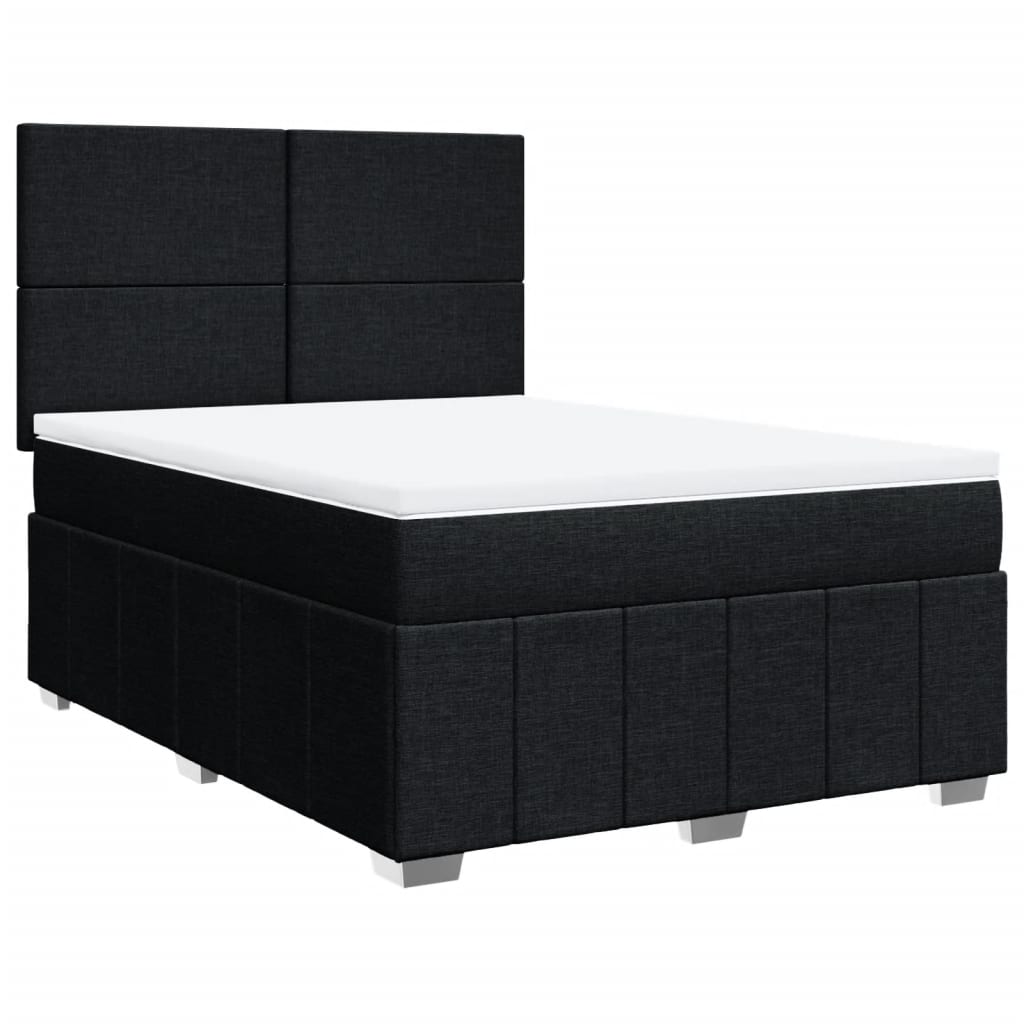 Giroletto a Molle con Materasso Nero 160x200 cm in Tessuto | homemem39