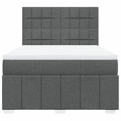 Giroletto a Molle con Materasso Grigio Scuro 160x200 cm Tessuto