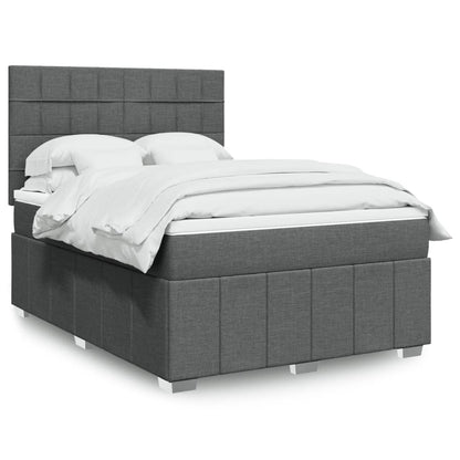 Giroletto a Molle con Materasso Grigio Scuro 160x200 cm Tessuto