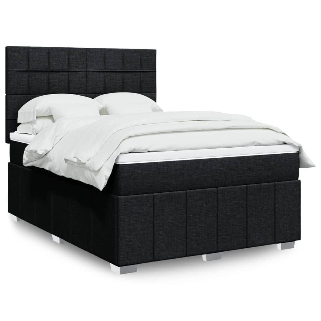 Giroletto a Molle con Materasso Nero 160x200 cm in Tessuto | homemem39