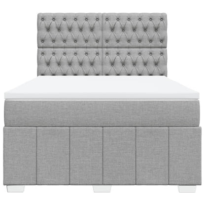 Giroletto a Molle con Materasso Grigio Chiaro 160x200cm Tessuto