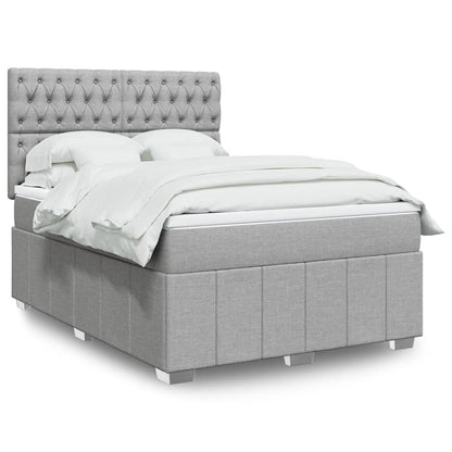 Giroletto a Molle con Materasso Grigio Chiaro 160x200cm Tessuto