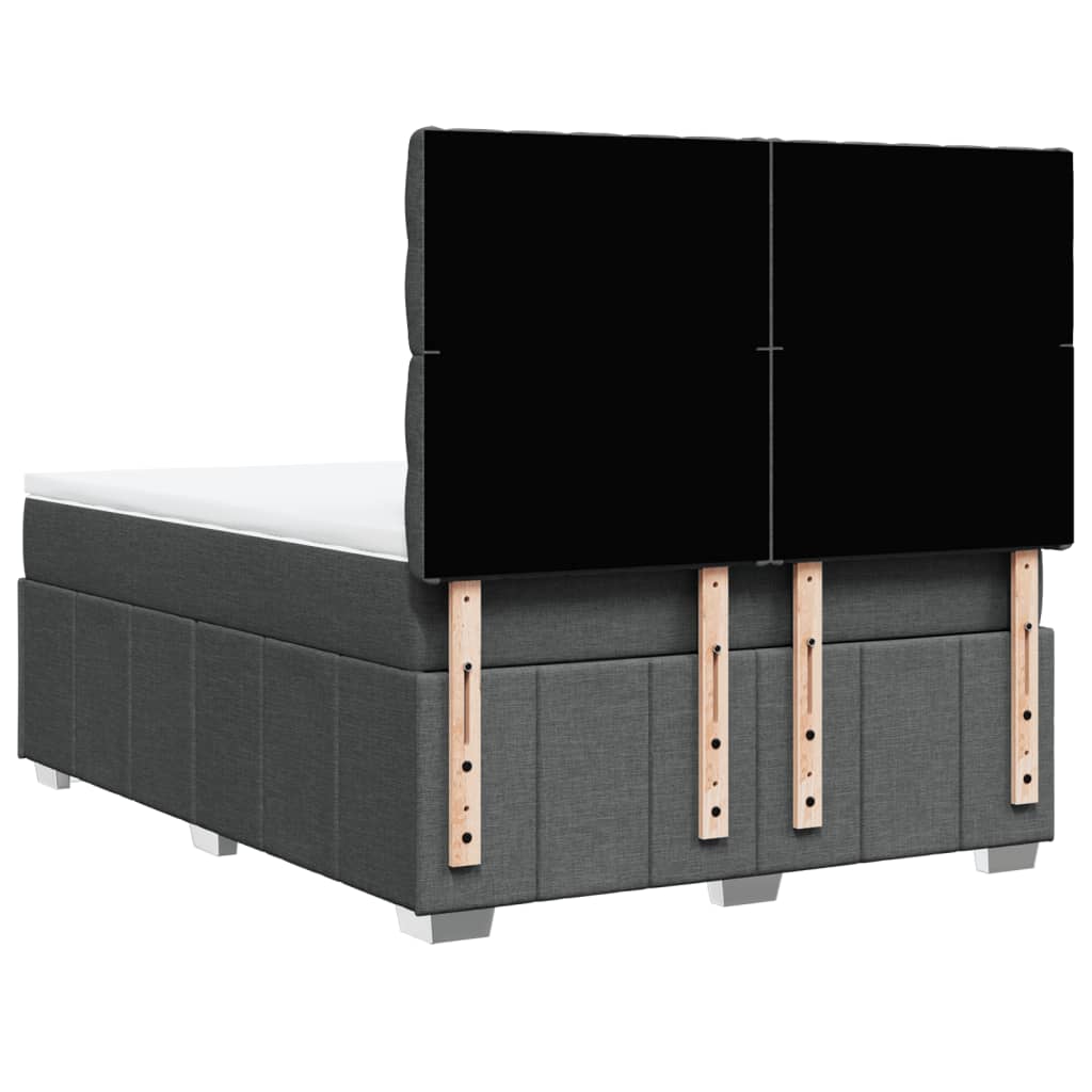 Giroletto a Molle con Materasso Grigio Scuro 160x200 cm Tessuto
