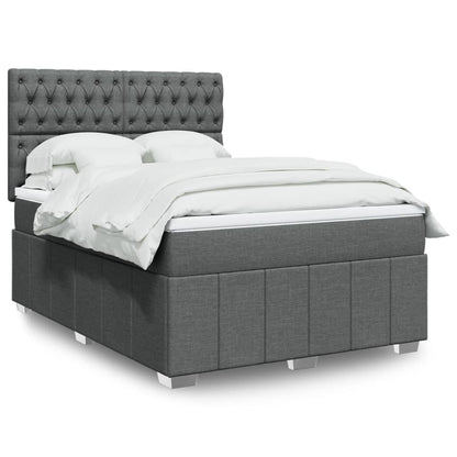 Giroletto a Molle con Materasso Grigio Scuro 160x200 cm Tessuto