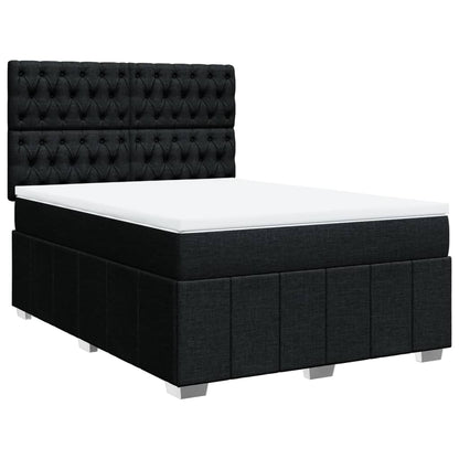 Giroletto a Molle con Materasso Nero 160x200 cm in Tessuto | homemem39