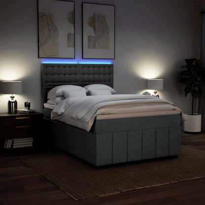 Giroletto a Molle con Materasso Grigio Scuro 160x200 cm Tessuto