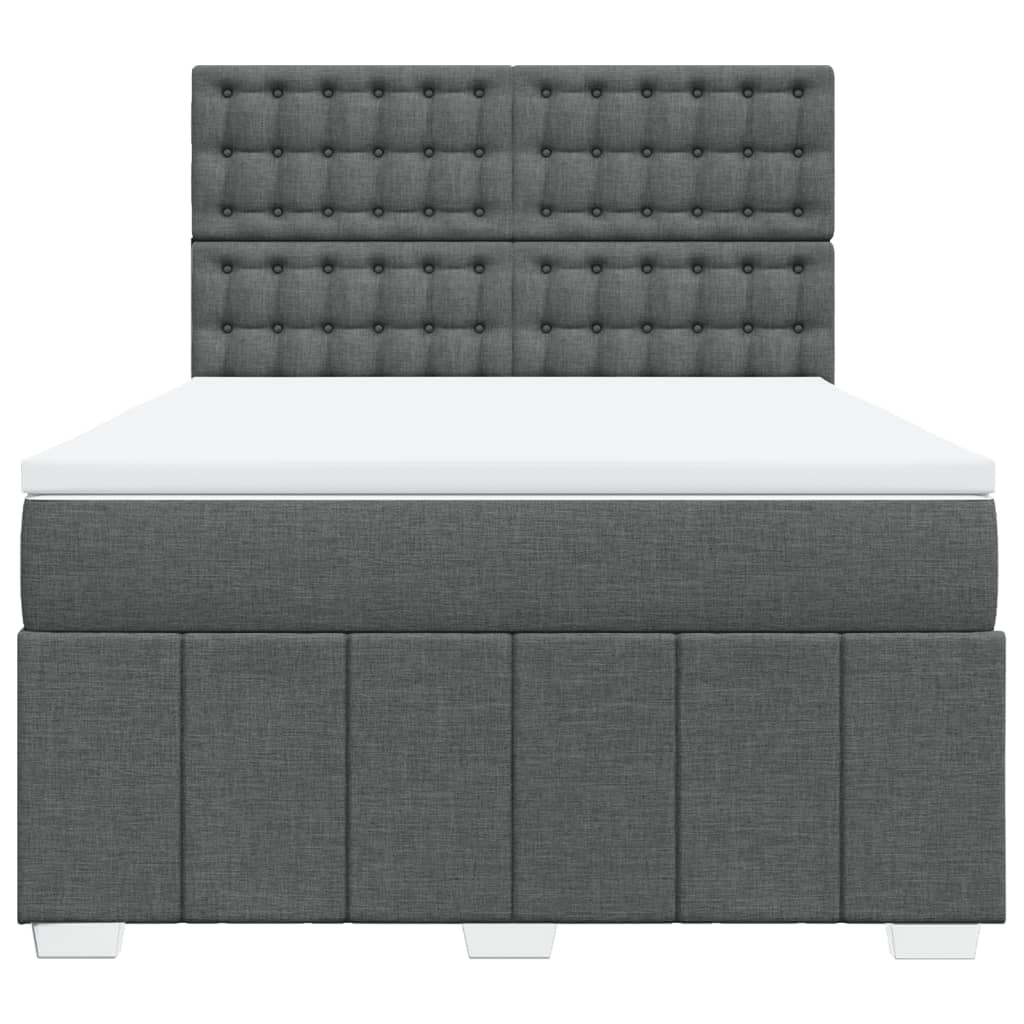 Giroletto a Molle con Materasso Grigio Scuro 160x200 cm Tessuto