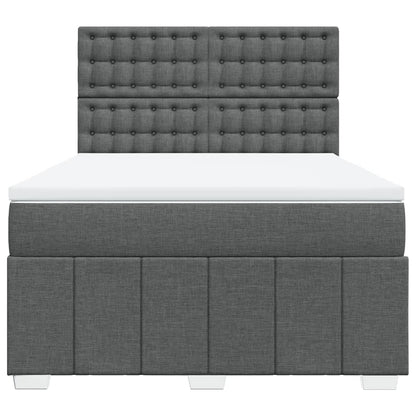 Giroletto a Molle con Materasso Grigio Scuro 160x200 cm Tessuto