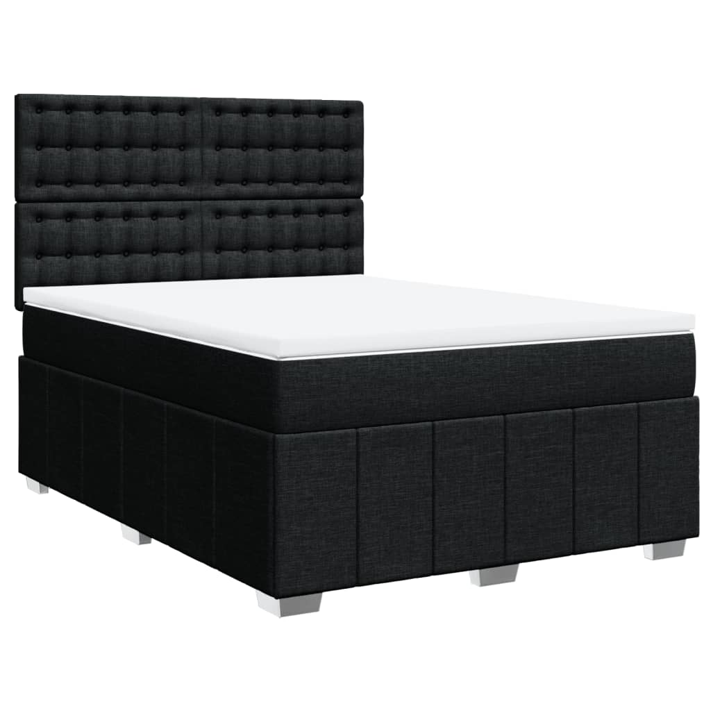 Giroletto a Molle con Materasso Nero 160x200 cm in Tessuto | homemem39