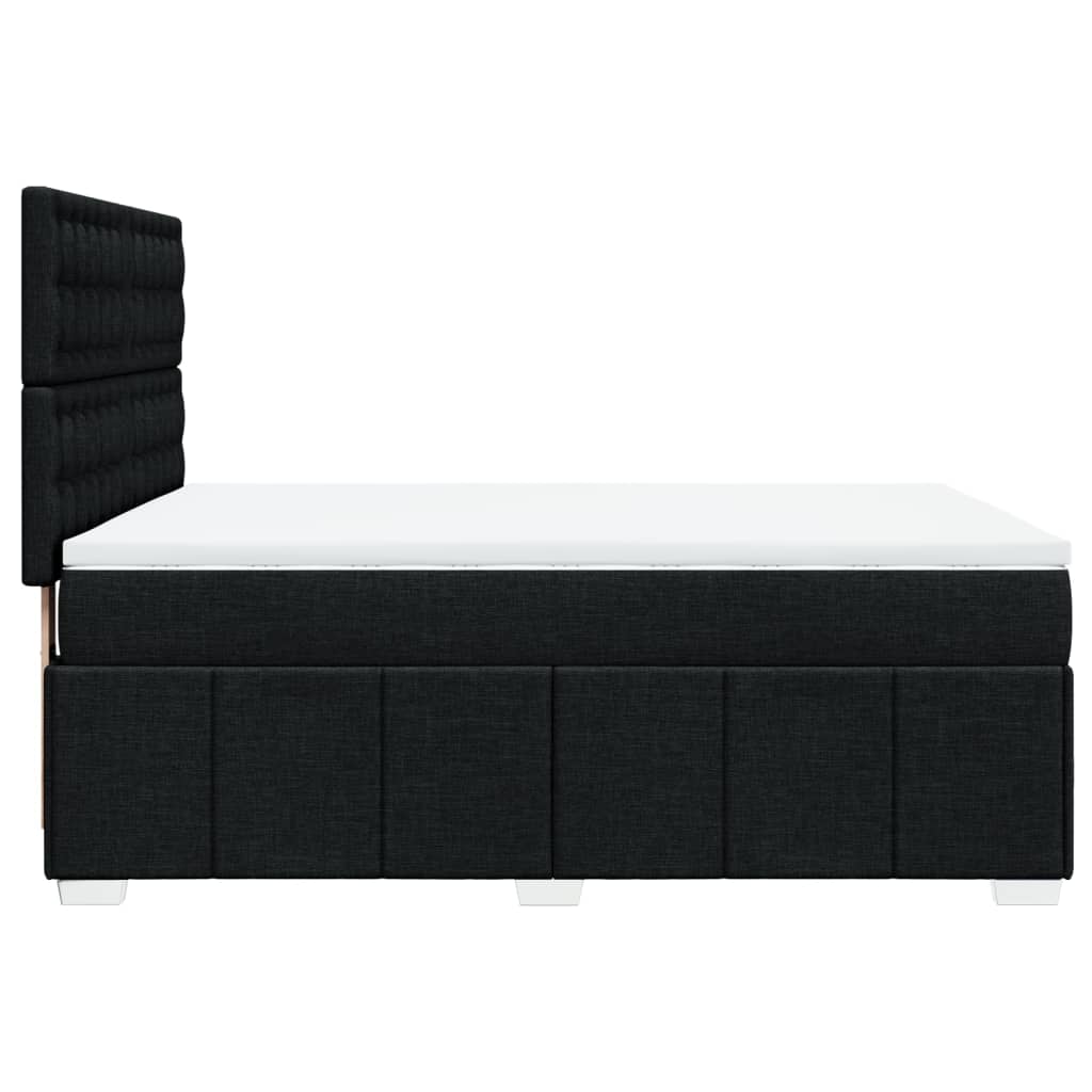 Giroletto a Molle con Materasso Nero 160x200 cm in Tessuto | homemem39
