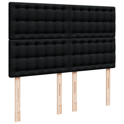 Giroletto a Molle con Materasso Nero 160x200 cm in Tessuto | homemem39