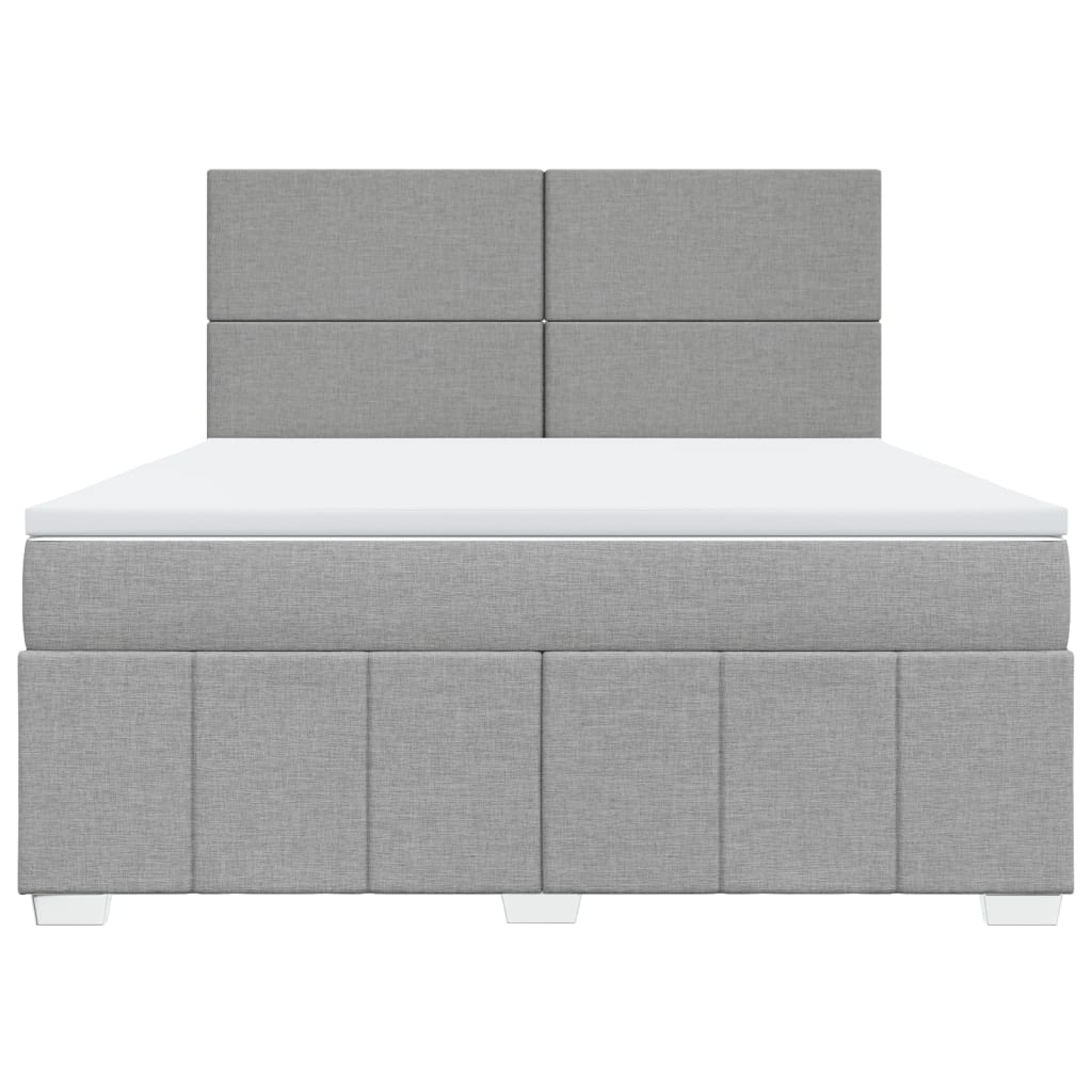 Giroletto a Molle con Materasso Grigio Chiaro180x200 cm Tessuto