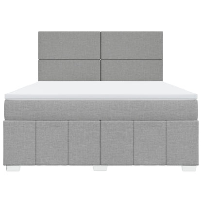 Giroletto a Molle con Materasso Grigio Chiaro180x200 cm Tessuto