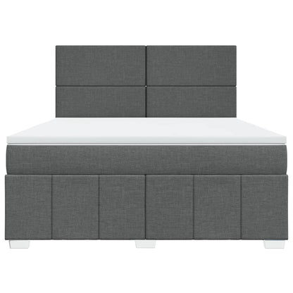 Giroletto a Molle con Materasso Grigio Scuro 180x200 cm Tessuto
