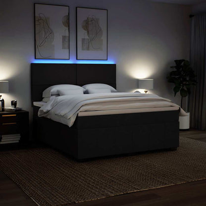 Giroletto a Molle con Materasso Nero 180x200 cm in Tessuto