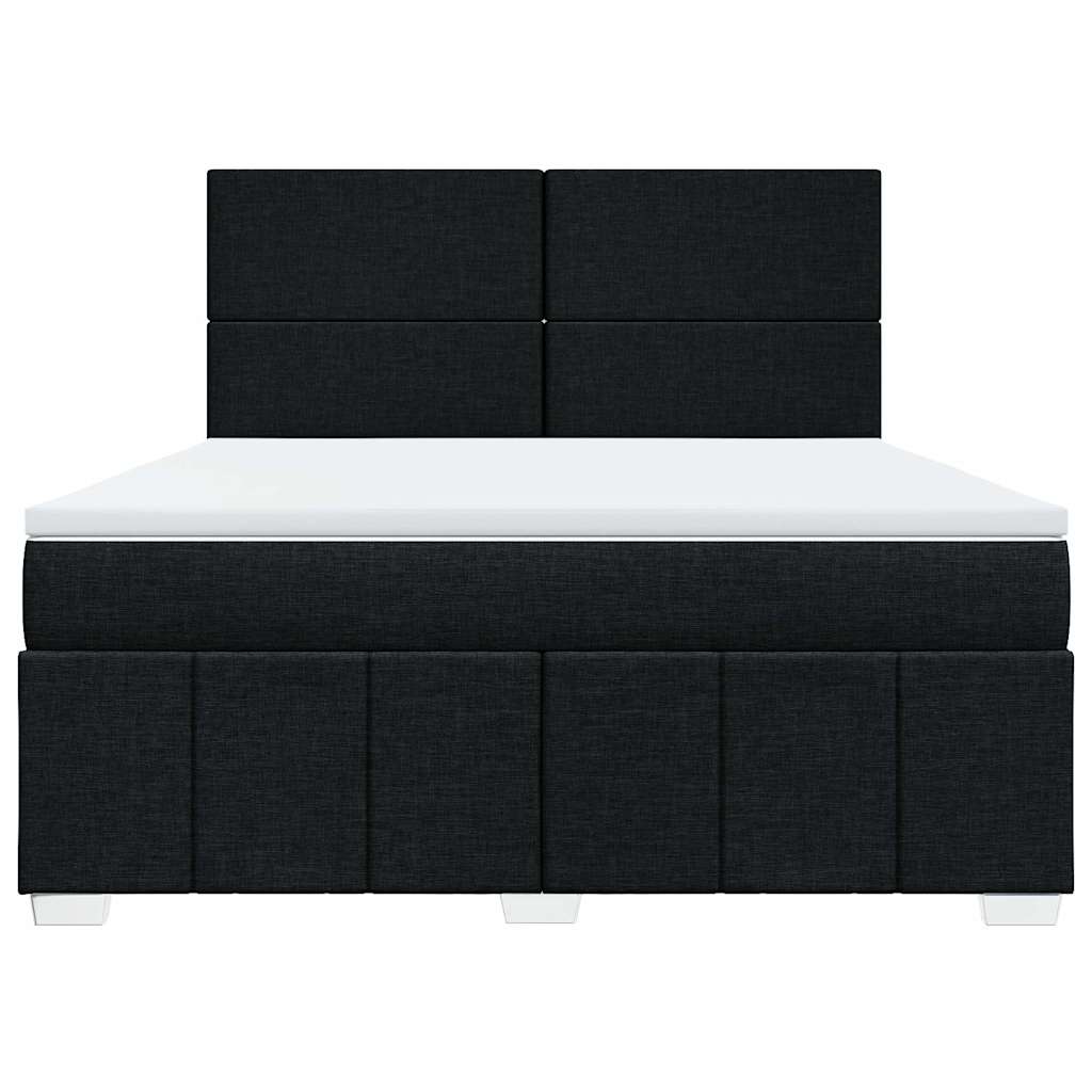 Giroletto a Molle con Materasso Nero 180x200 cm in Tessuto