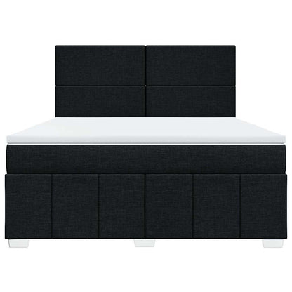 Giroletto a Molle con Materasso Nero 180x200 cm in Tessuto