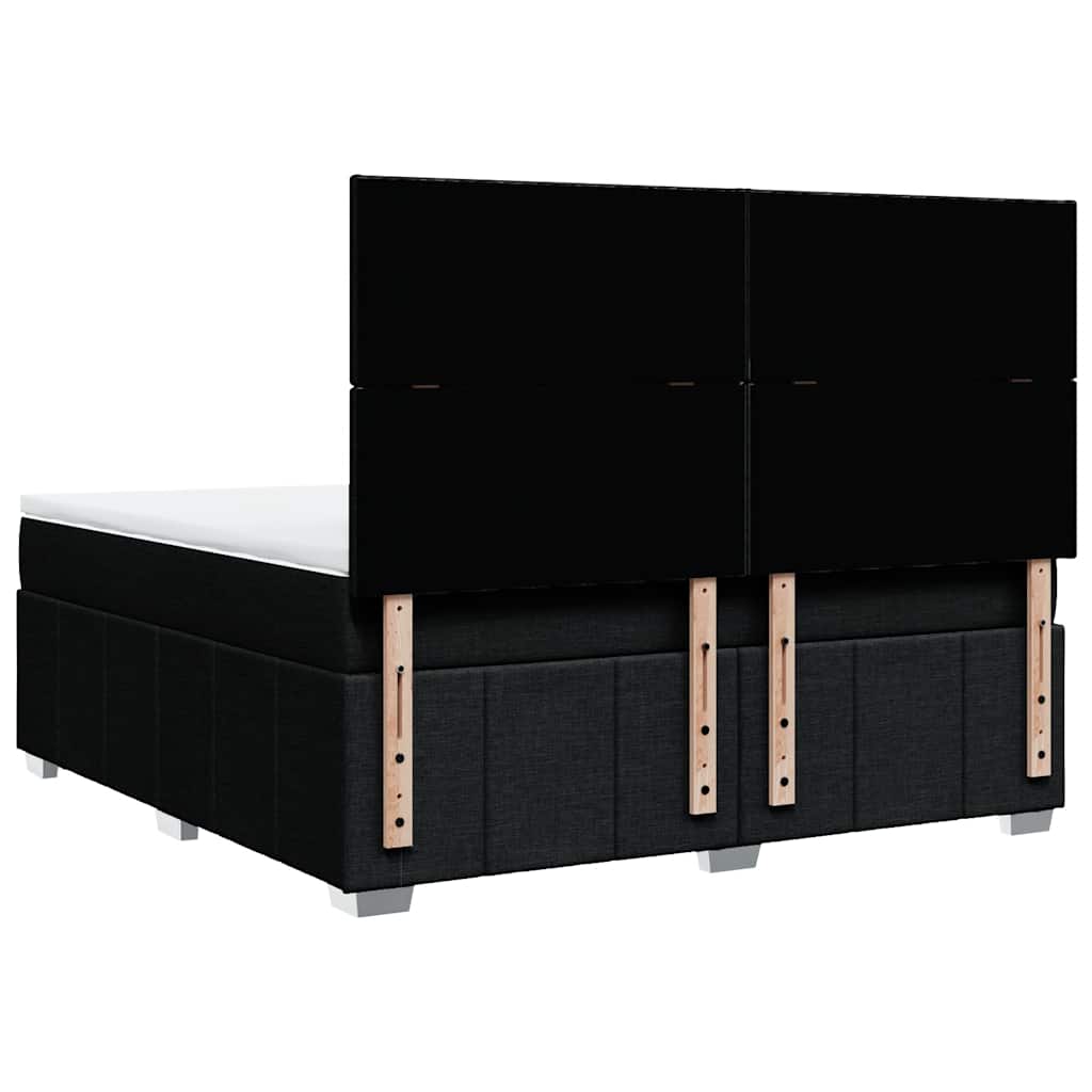 Giroletto a Molle con Materasso Nero 180x200 cm in Tessuto