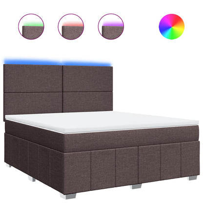 Giroletto a Molle con Materasso Marrone Scuro 180x200cm Tessuto | homemem39