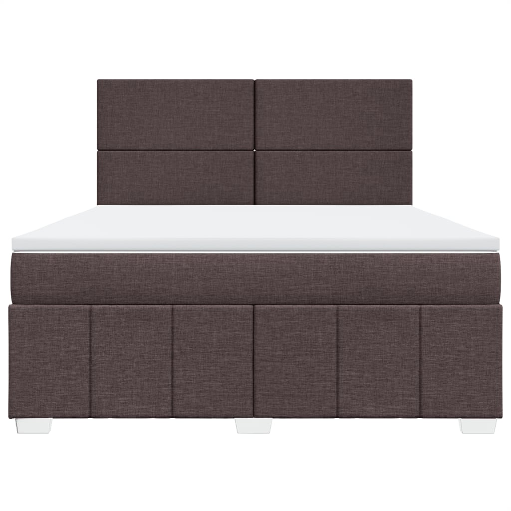 Giroletto a Molle con Materasso Marrone Scuro 180x200cm Tessuto | homemem39
