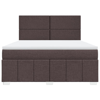 Giroletto a Molle con Materasso Marrone Scuro 180x200cm Tessuto | homemem39