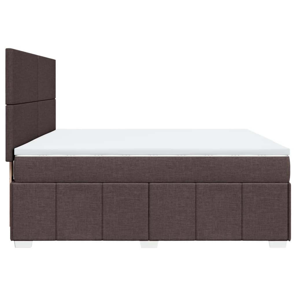 Giroletto a Molle con Materasso Marrone Scuro 180x200cm Tessuto | homemem39