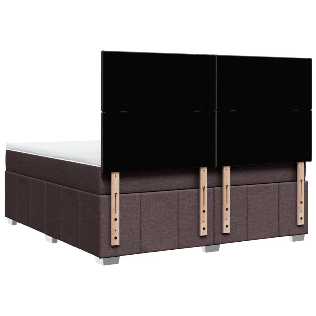 Giroletto a Molle con Materasso Marrone Scuro 180x200cm Tessuto | homemem39