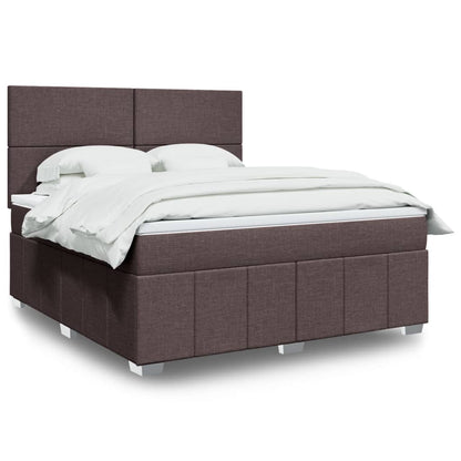 Giroletto a Molle con Materasso Marrone Scuro 180x200cm Tessuto | homemem39