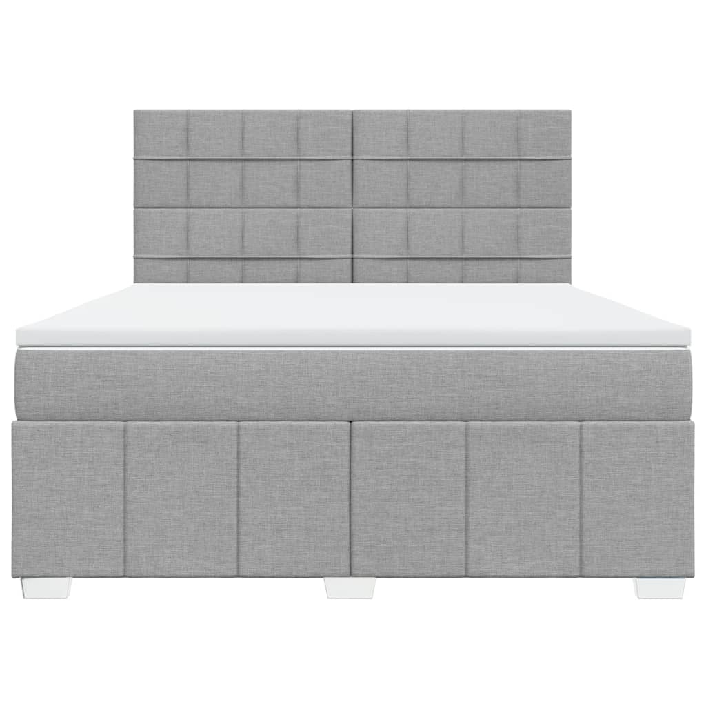 Giroletto a Molle con Materasso Grigio Chiaro180x200 cm Tessuto