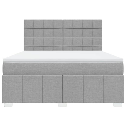 Giroletto a Molle con Materasso Grigio Chiaro180x200 cm Tessuto