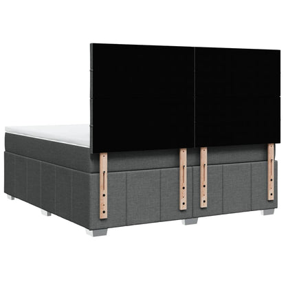 Giroletto a Molle con Materasso Grigio Scuro 180x200 cm Tessuto - homemem39