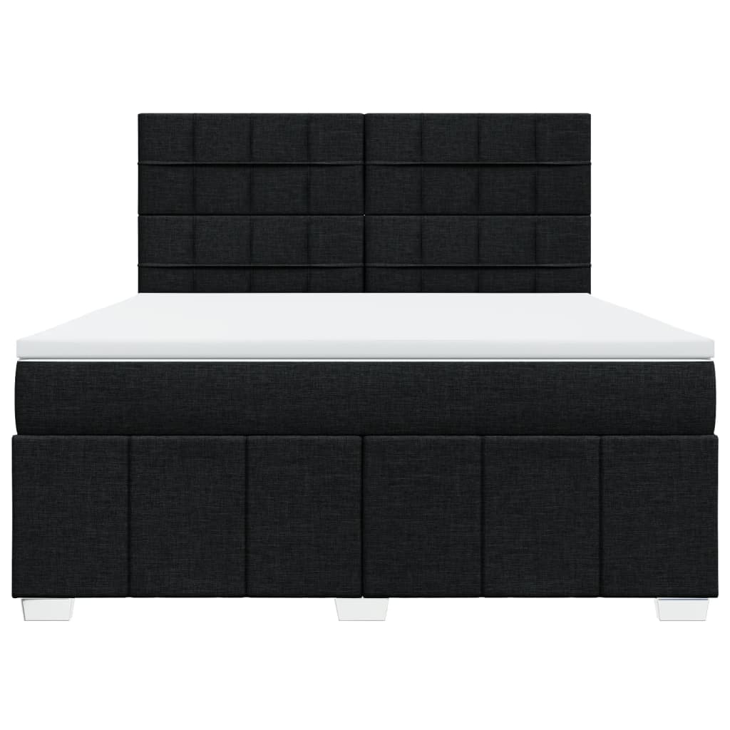 Giroletto a Molle con Materasso Nero 180x200 cm in Tessuto - homemem39