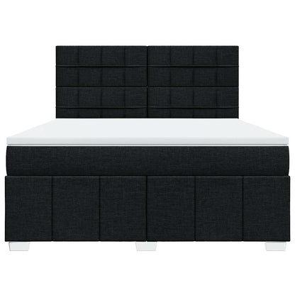 Giroletto a Molle con Materasso Nero 180x200 cm in Tessuto
