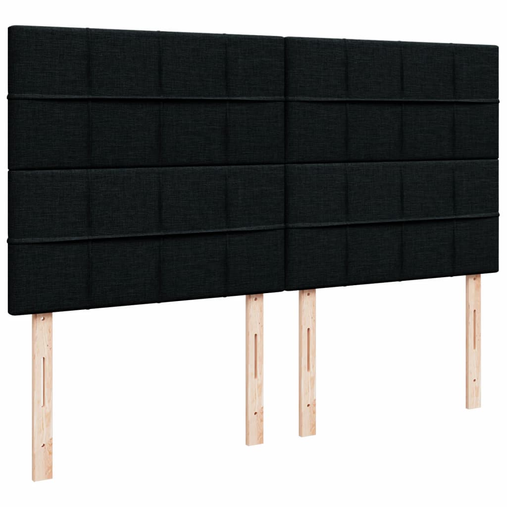 Giroletto a Molle con Materasso Nero 180x200 cm in Tessuto