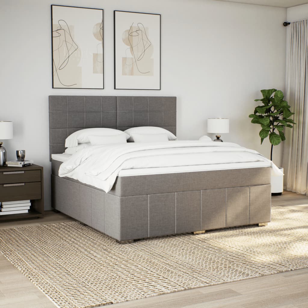 Giroletto a Molle con Materasso Tortora 180x200 cm in Tessuto | homemem39