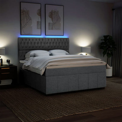 Giroletto a Molle con Materasso Grigio Chiaro180x200 cm Tessuto