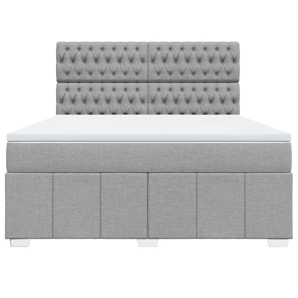 Giroletto a Molle con Materasso Grigio Chiaro180x200 cm Tessuto
