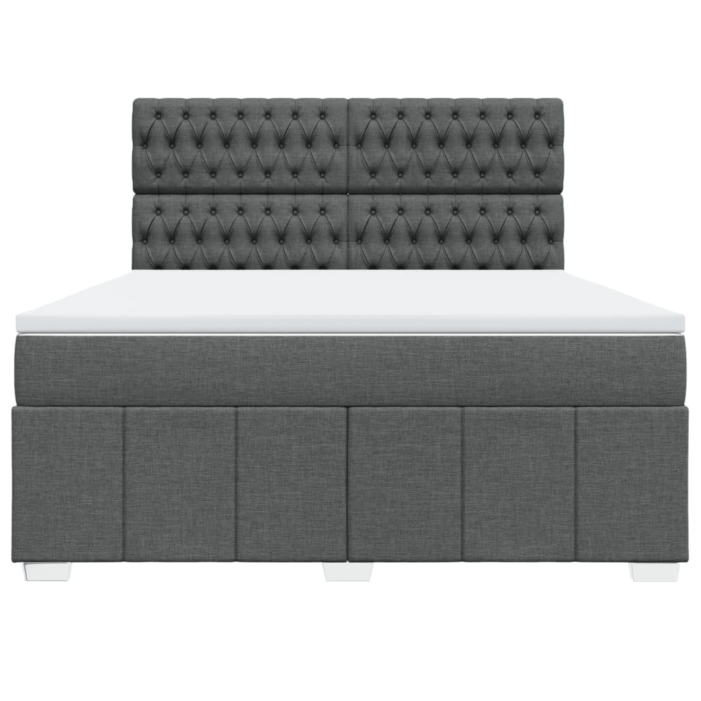 Giroletto a Molle con Materasso Grigio Scuro 180x200 cm Tessuto