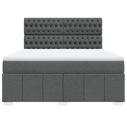 Giroletto a Molle con Materasso Grigio Scuro 180x200 cm Tessuto
