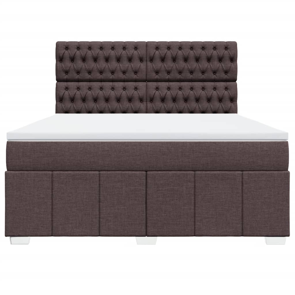 Giroletto a Molle con Materasso Marrone Scuro 180x200cm Tessuto | homemem39