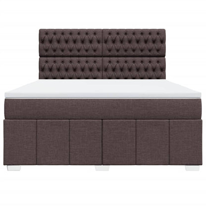 Giroletto a Molle con Materasso Marrone Scuro 180x200cm Tessuto | homemem39