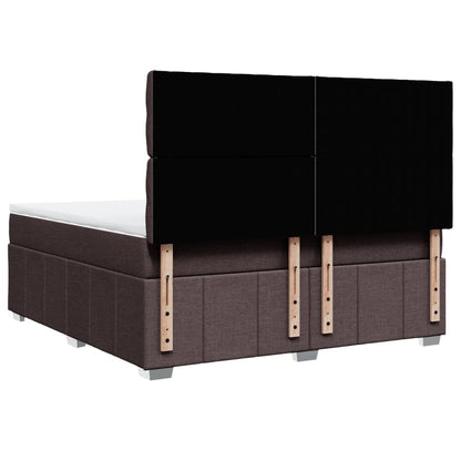 Giroletto a Molle con Materasso Marrone Scuro 180x200cm Tessuto | homemem39