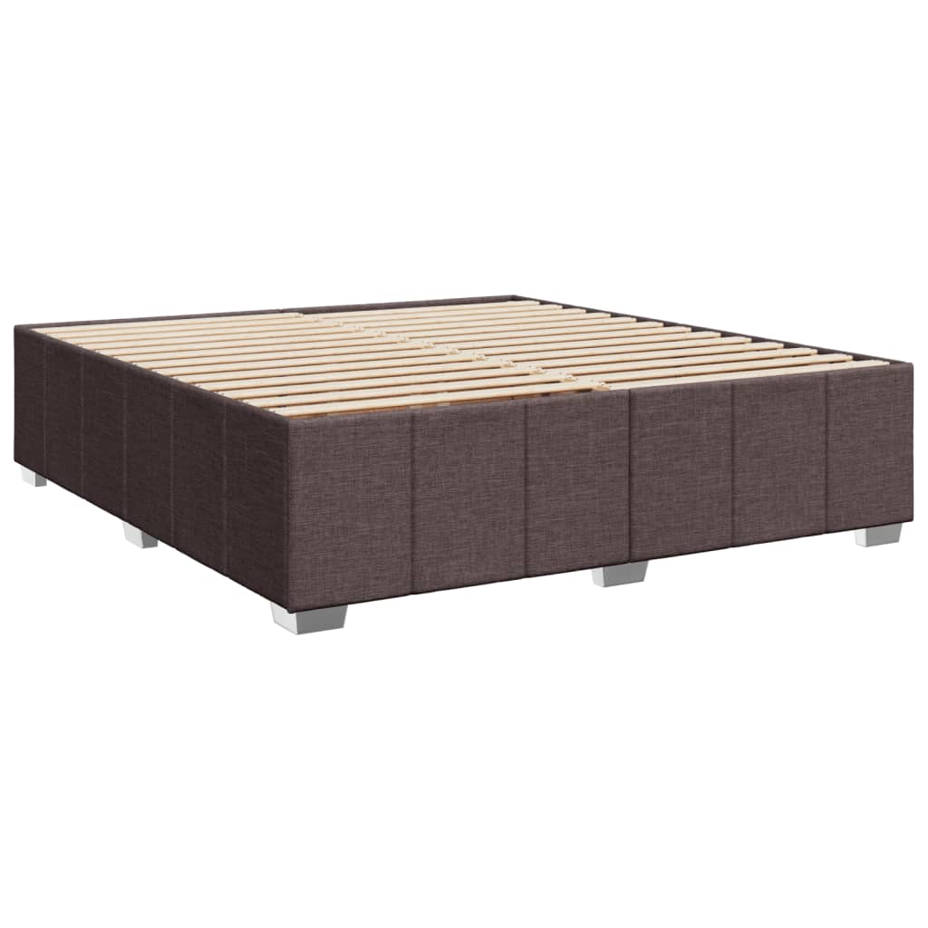 Giroletto a Molle con Materasso Marrone Scuro 180x200cm Tessuto