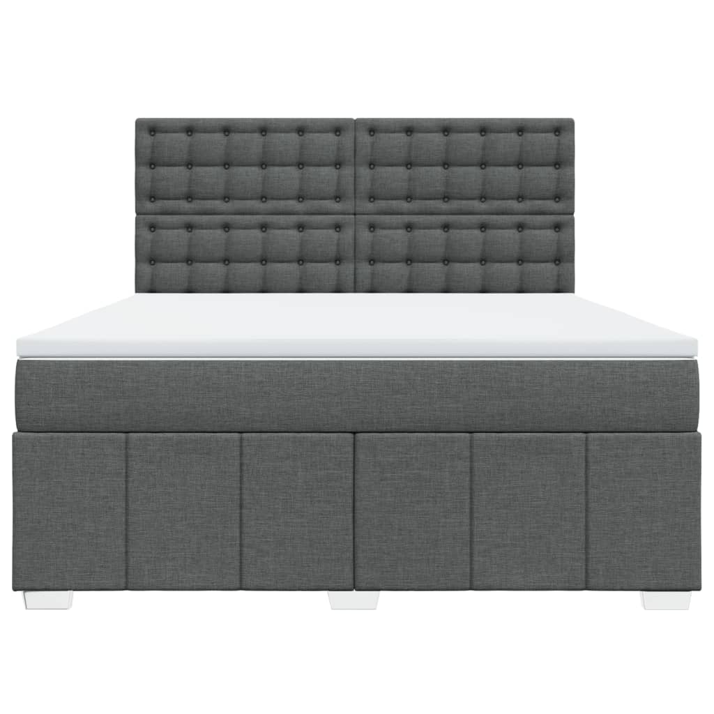 Giroletto a Molle con Materasso Grigio Scuro 180x200 cm Tessuto
