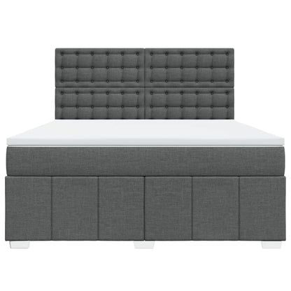 Giroletto a Molle con Materasso Grigio Scuro 180x200 cm Tessuto