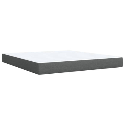 Giroletto a Molle con Materasso Grigio Scuro 180x200 cm Tessuto