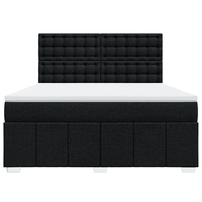 Giroletto a Molle con Materasso Nero 180x200 cm in Tessuto - homemem39